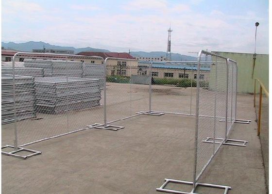 Silver Color Portable Event Fencing , Construction Chain Link Fence Panels